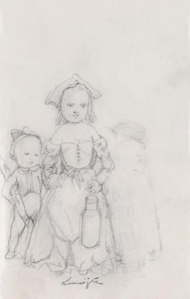 Enfants à la baguette et au pot au lait by Leonard Tsuguharu Foujita