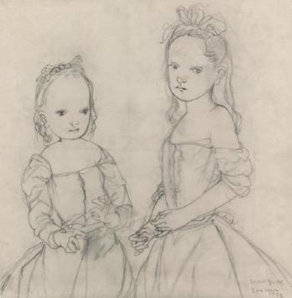 Jeune fille et sa petite sœur by Leonard Tsuguharu Foujita
