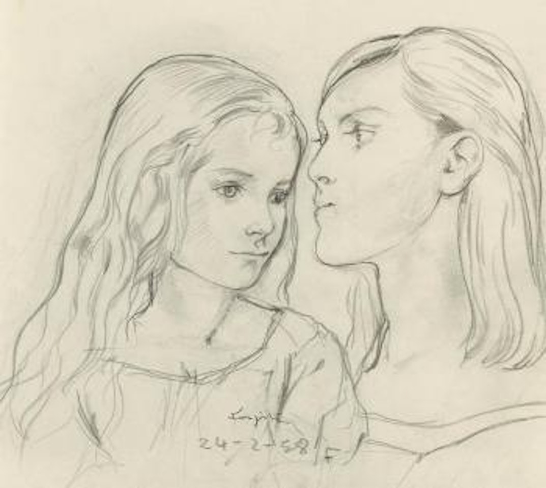Deux jeunes femmes by Leonard Tsuguharu Foujita