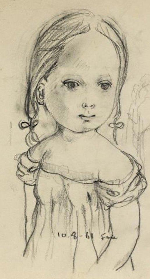 Jeune fille aux tresses by Leonard Tsuguharu Foujita
