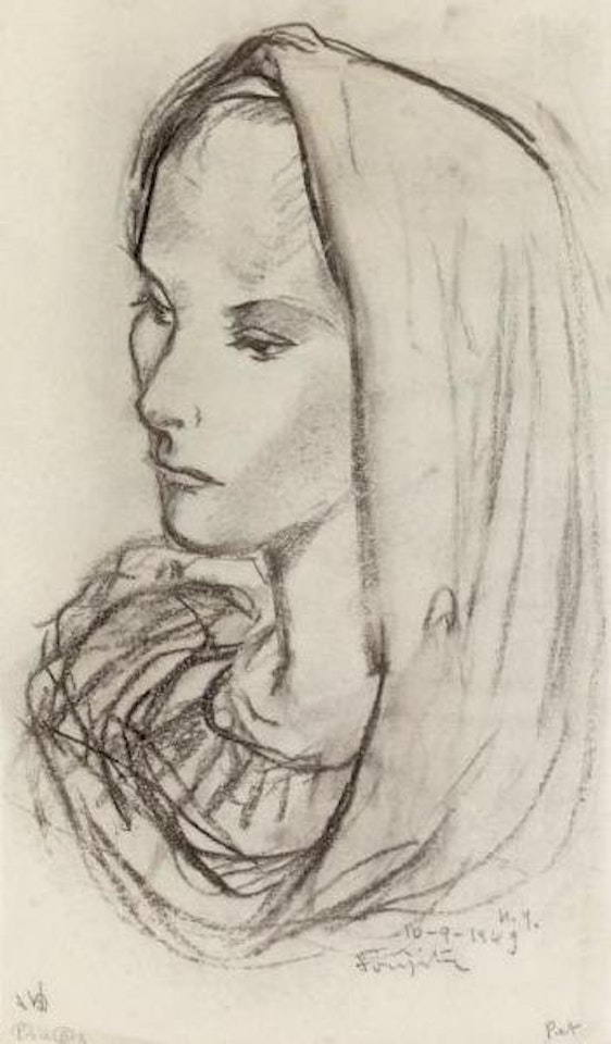 Jeune femme au voile by Leonard Tsuguharu Foujita