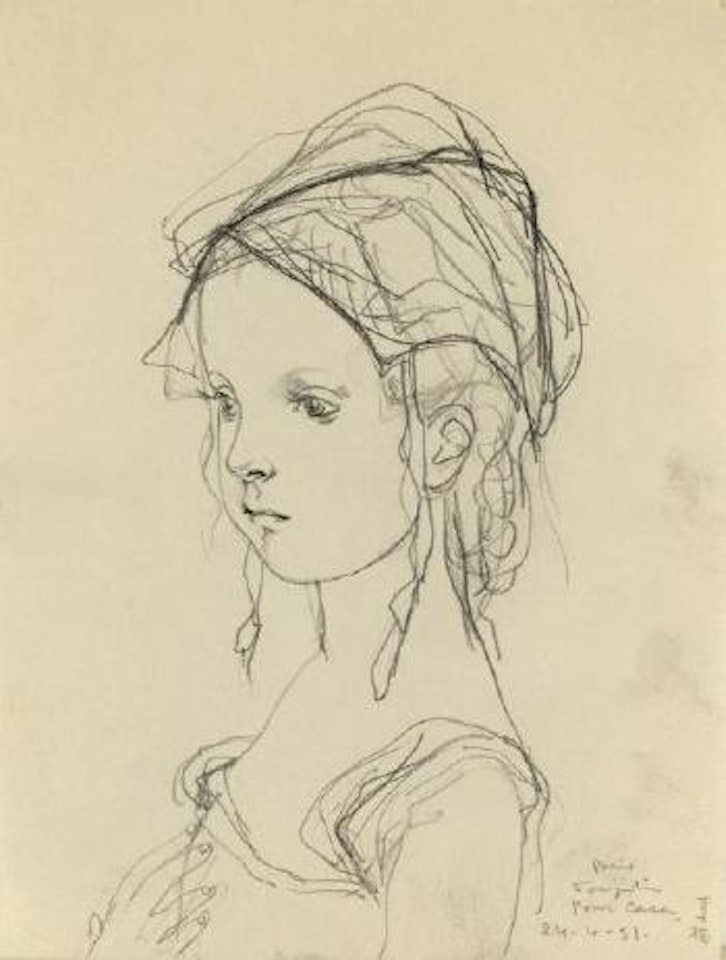 Portrait de jeune fille by Leonard Tsuguharu Foujita