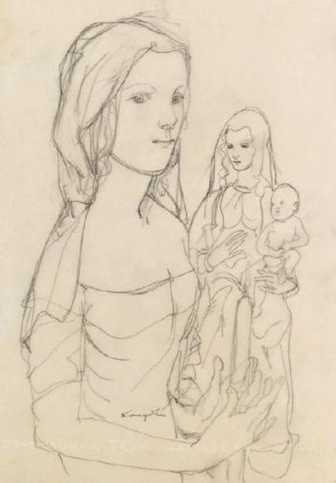 Jeune fille à la madone by Leonard Tsuguharu Foujita