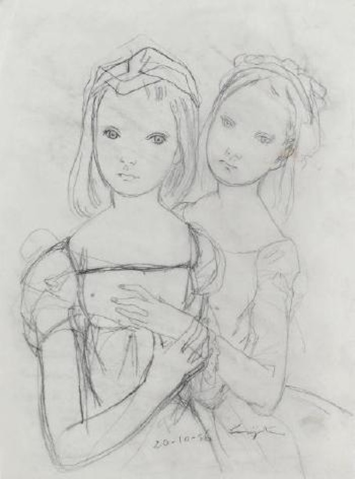 Les deux sœurs by Leonard Tsuguharu Foujita