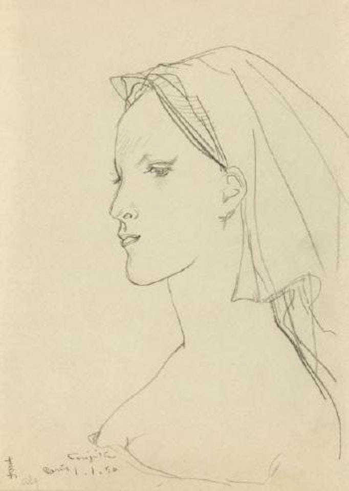 Femme de profil by Leonard Tsuguharu Foujita