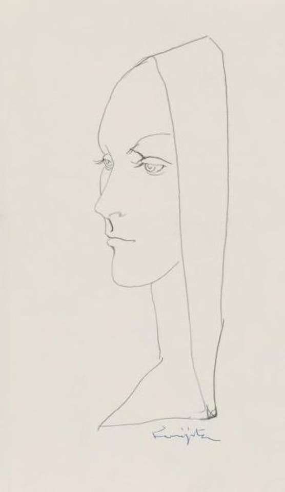 Profil au voile by Leonard Tsuguharu Foujita