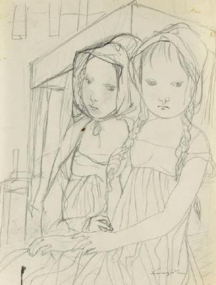 Deux enfants dans la chambre, ou Bonne nuit by Leonard Tsuguharu Foujita