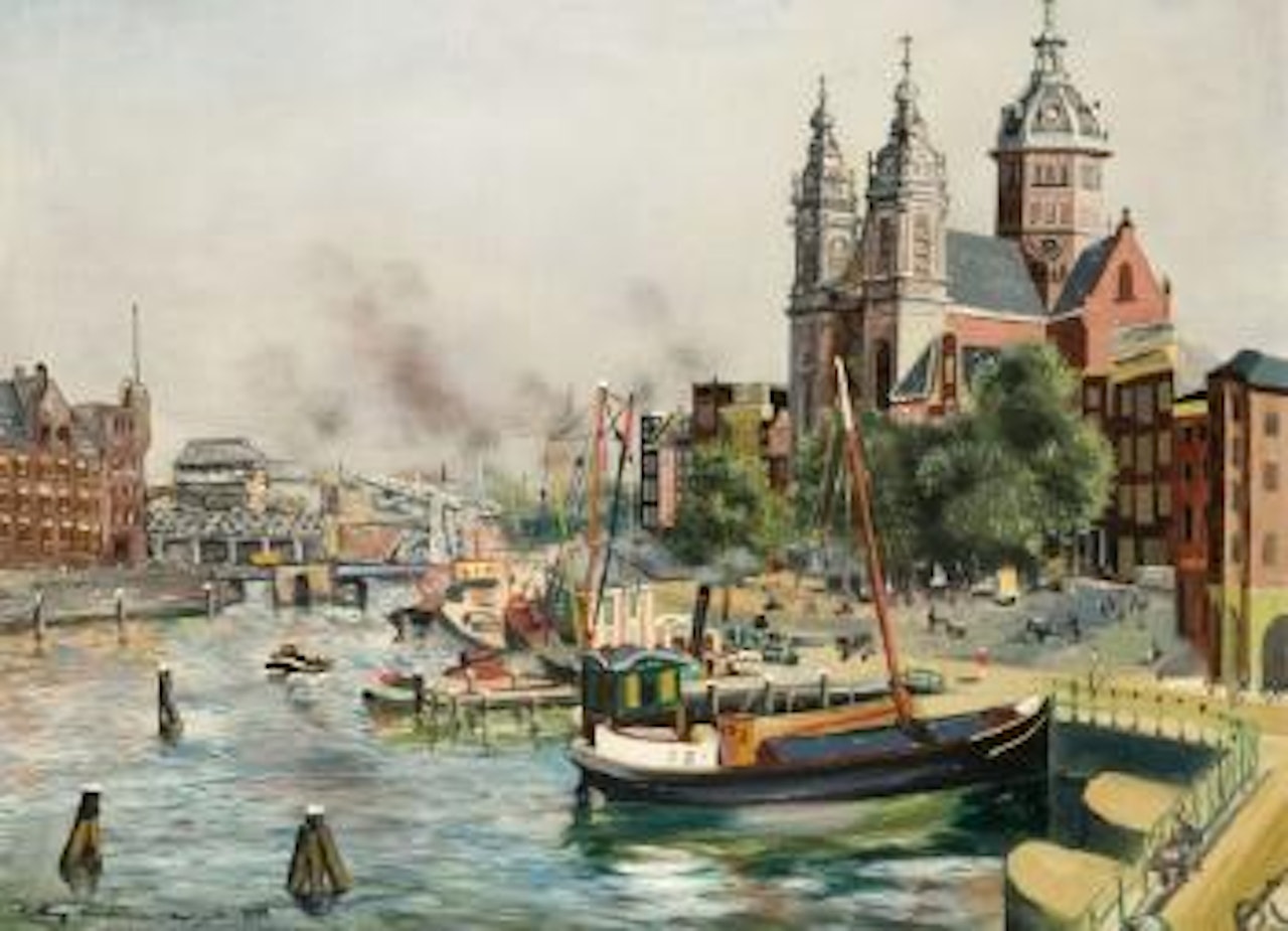 Le canal à Amsterdam by Moïse Kisling