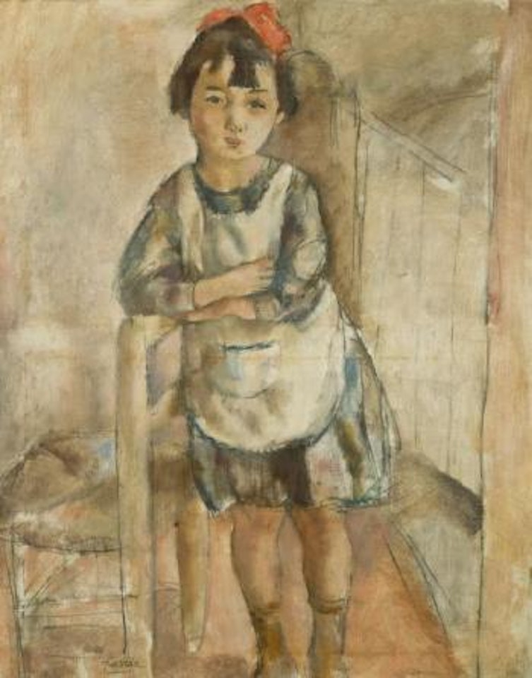 Fillette appuyée sur une chaise by Jules Pascin