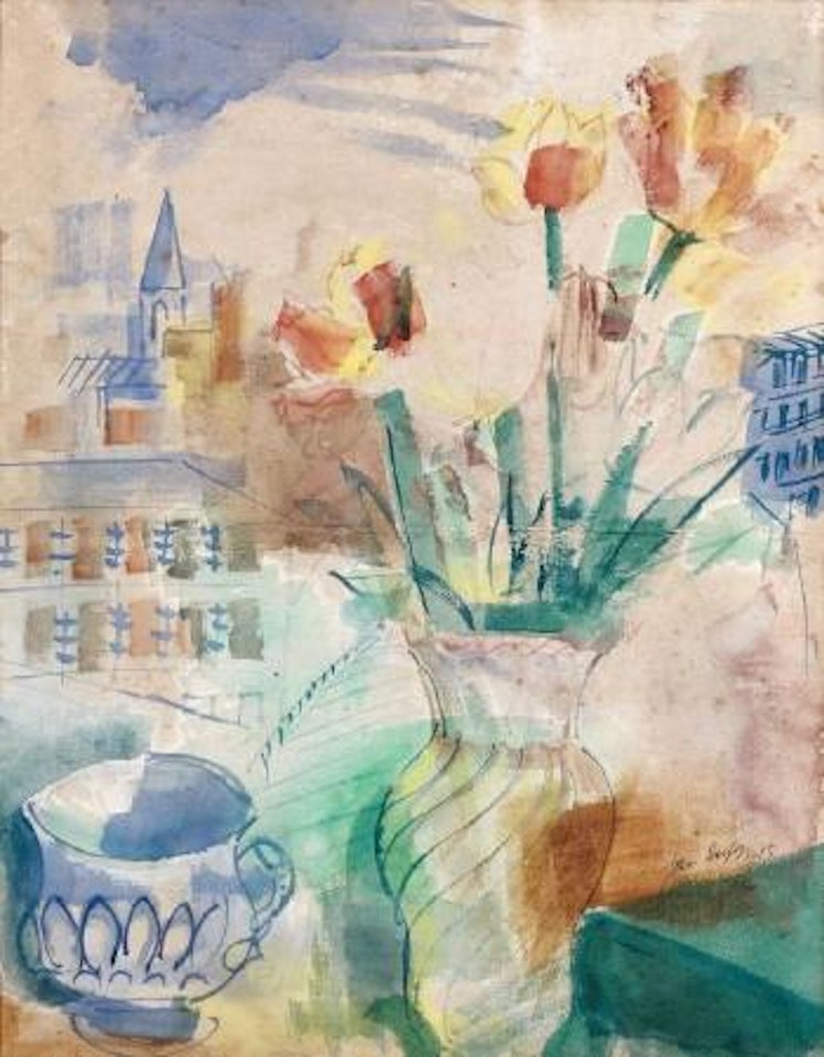 Bouquet de tulipes dans un vase by Jean Dufy