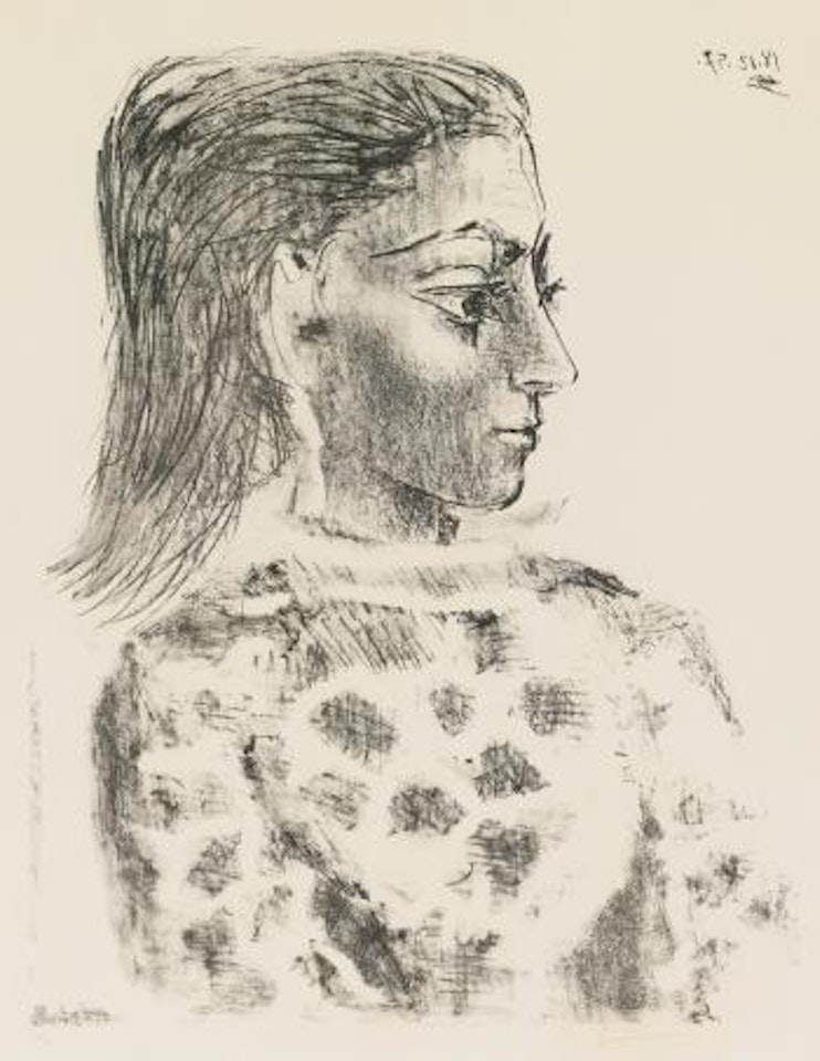 Buste Au Corsage Ã  Carreaux (B. 850; M. 308) by Pablo Picasso