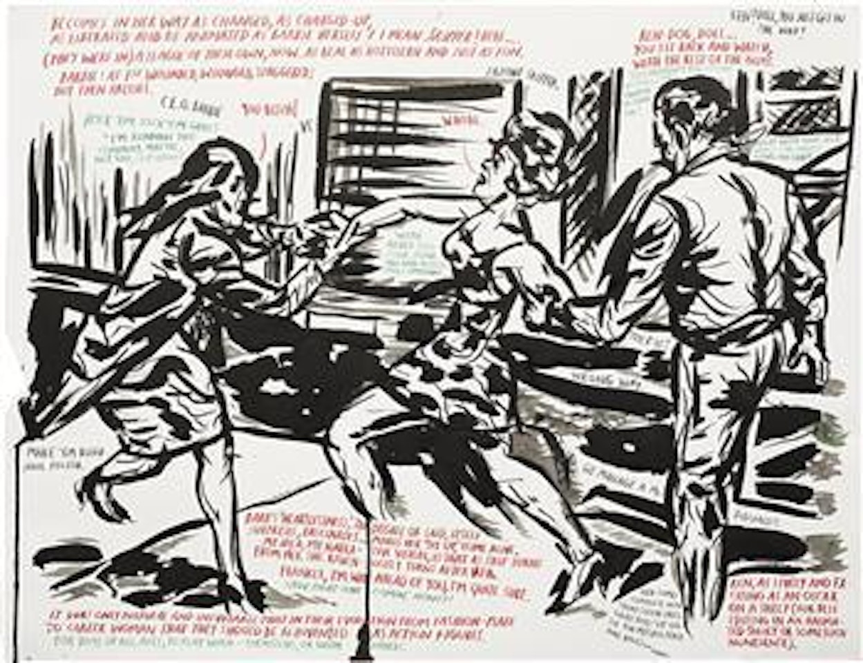 Untitled (becomes in her) by Raymond Pettibon