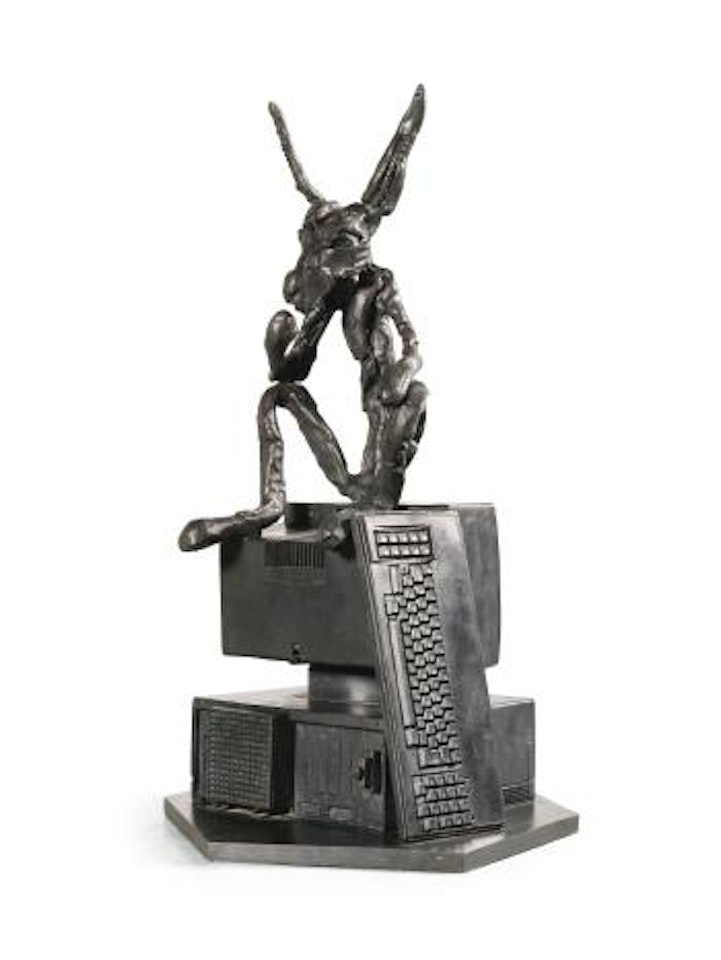 Thinker On Computer by Barry Flanagan