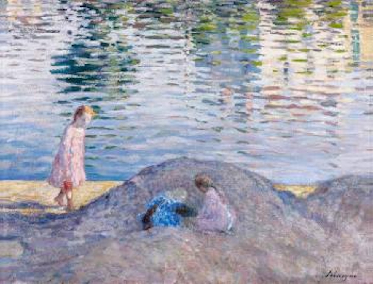 Enfants jouant aux bords de la Marne by Henri Lebasque
