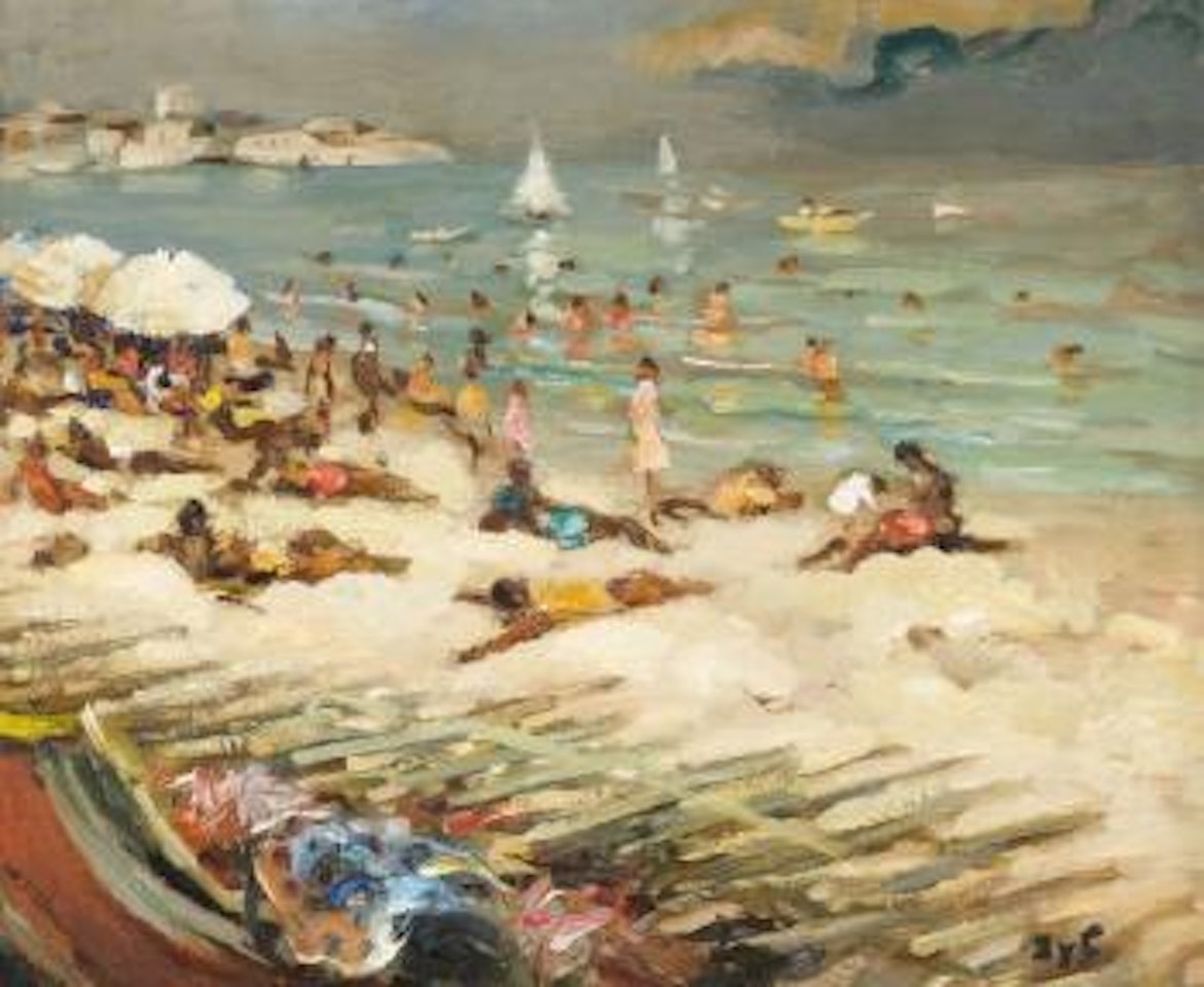 La plage en Provence près de Cannes by Marcel Dyf