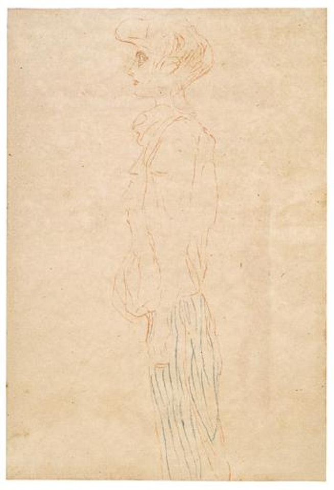 Stehende im Profil nach links by Gustav Klimt