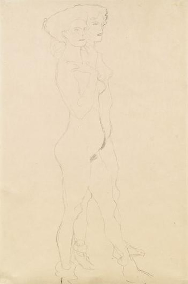 Doppelakt (Zwei nach rechts Schreitende) by Gustav Klimt
