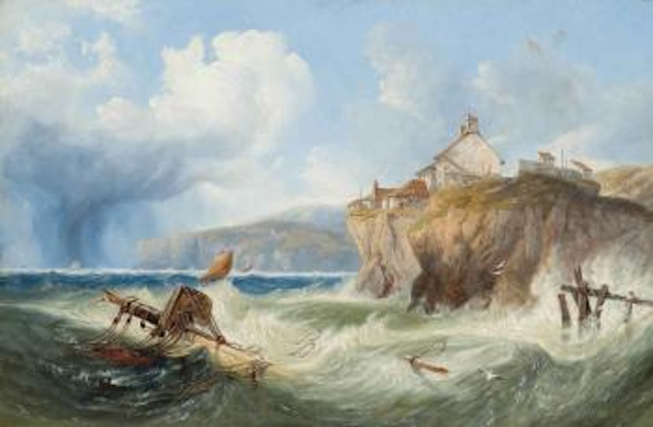 Wreckage in Robin Hood's Bay, North Yorkshire by John Wilson Carmichael