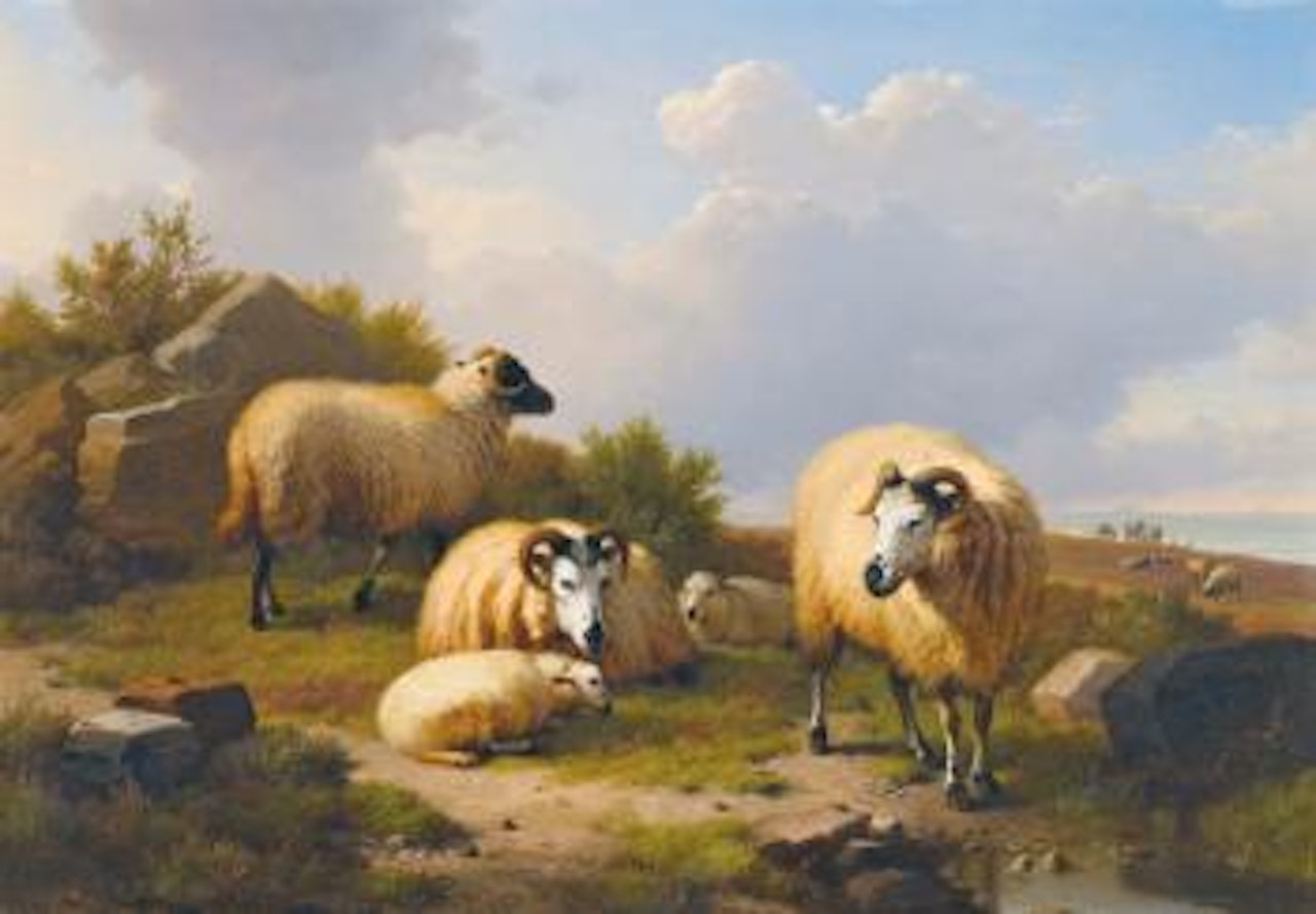 Sheep In a Scottish Landscape by Eugène Joseph Verboeckhoven