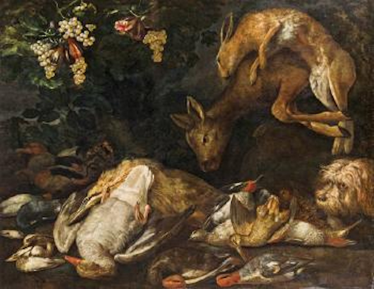Jagdstillleben mit Wild, Vögeln und Früchten by Italian School