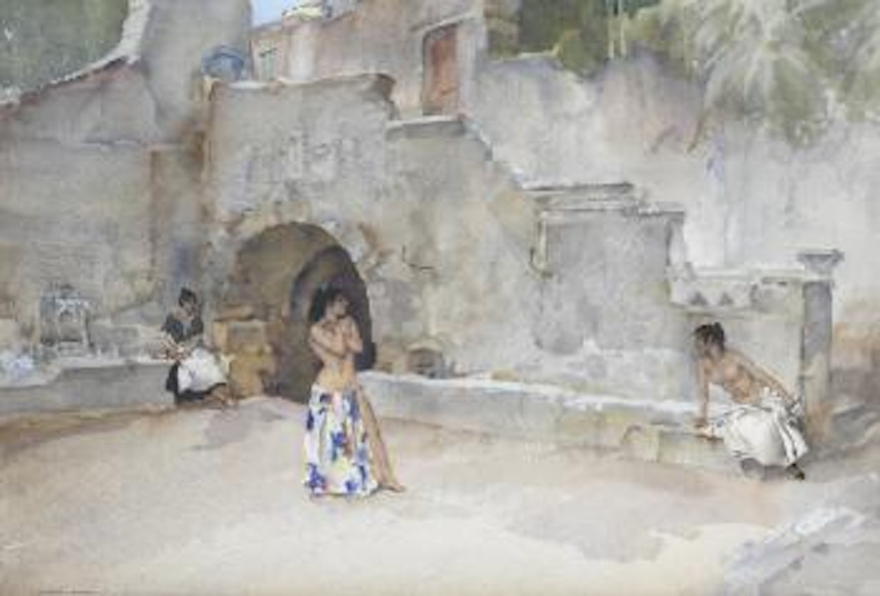 Models in the Courtyard of an Italian Art School by William Russell Flint