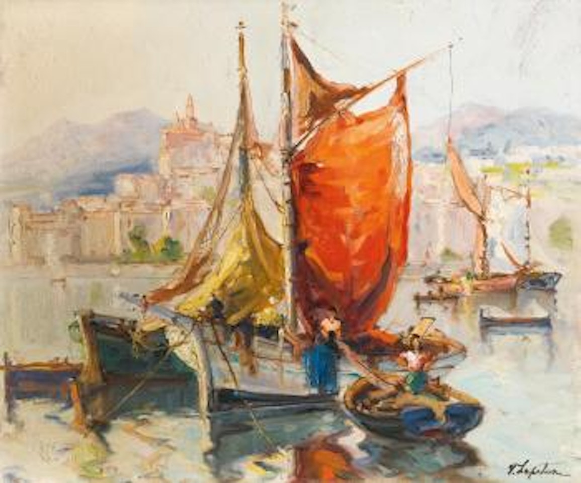 Voile Rouge (Menton) by Georgij Aleksandrovic Lapschin