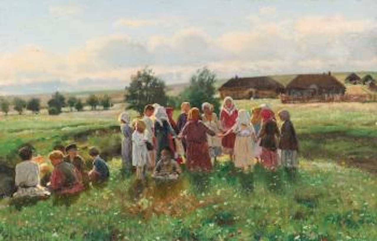 Children At Play by Vladimir Makovsky