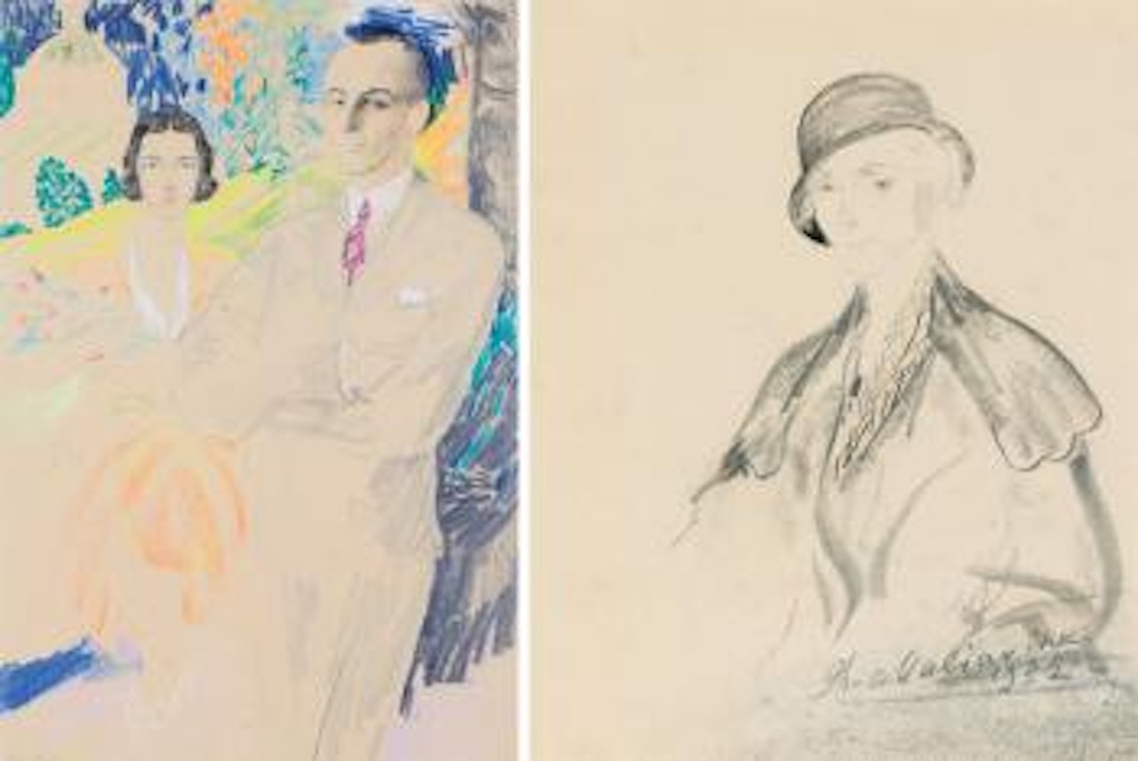 Two Portraits Depicting Their Royal Highnesses Prince Paul Of Yugoslavia (1893 -1976) And Princess Olga Of Greece And Denmark (1903 -1997) by Filip Malyavin