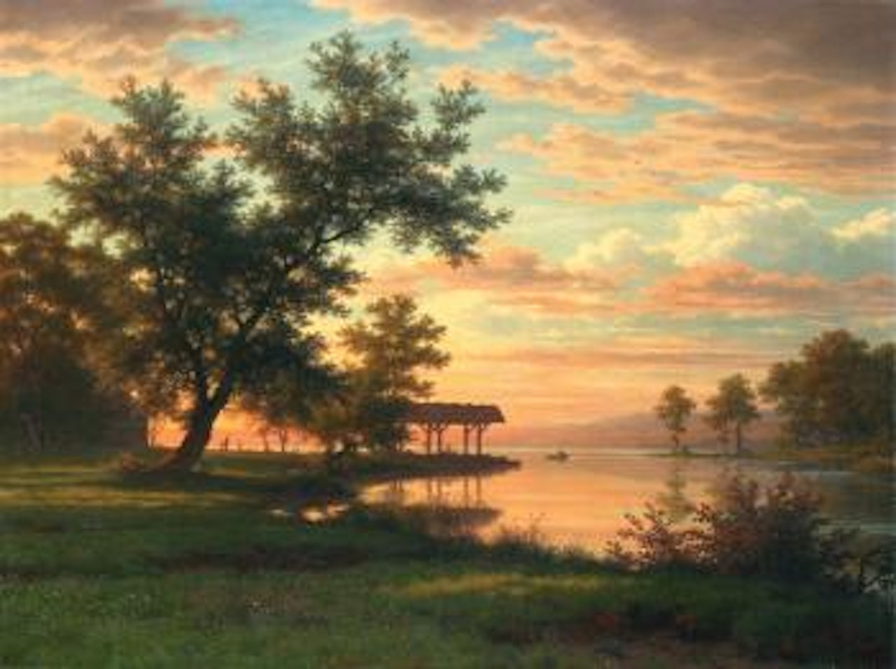 Abendstimmung Am Seeufer by Robert Zünd
