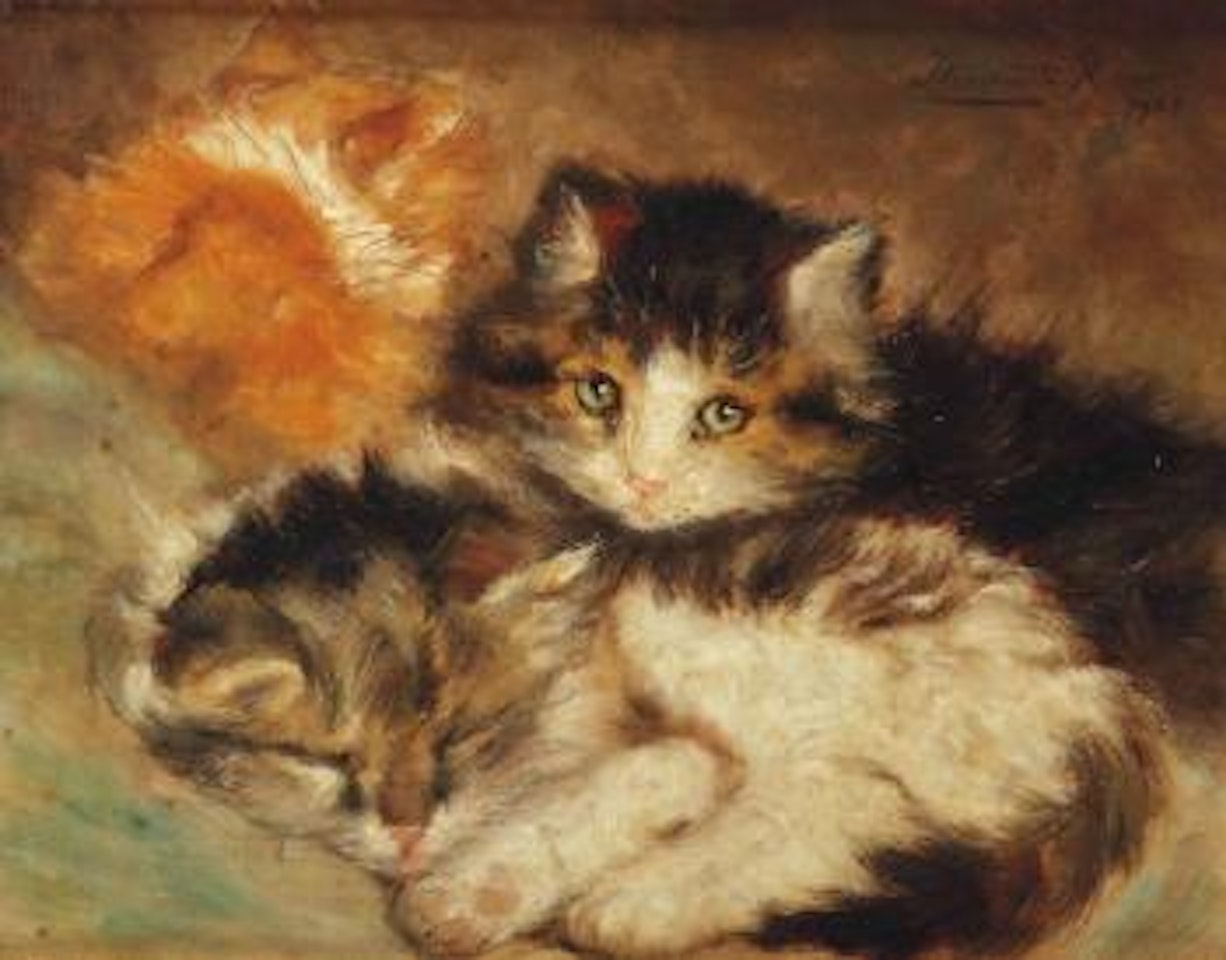 A nest of kittens by Henriette Ronner-Knip