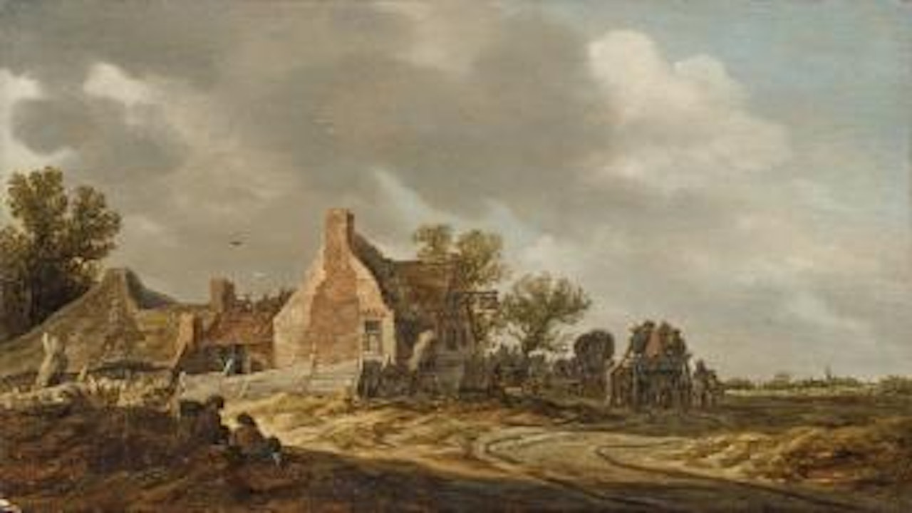 Landschaft Mit Zwei Bauernfuhrwerken by Jan van Goyen