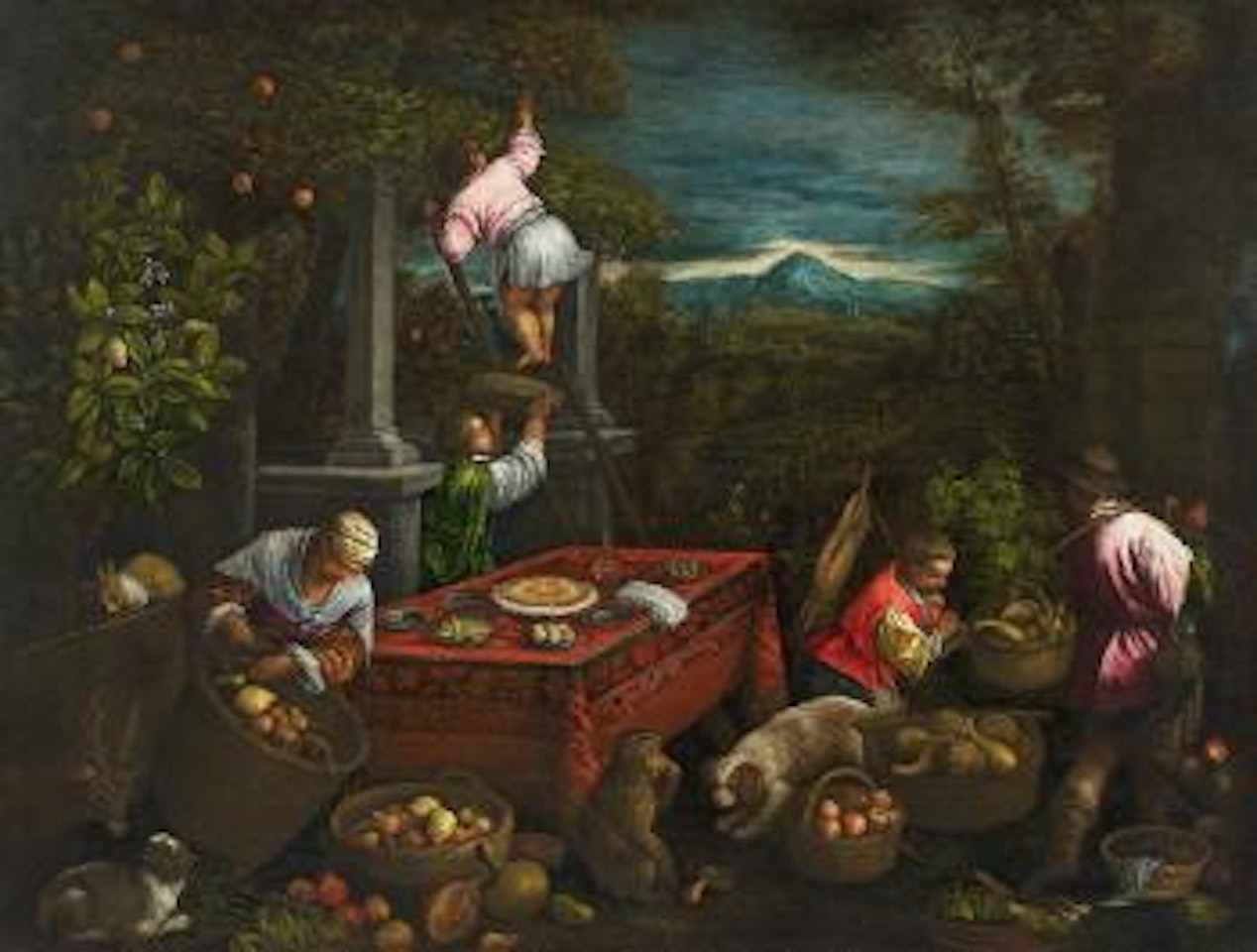 Allegorie Des Elements Erde by Leandro Bassano