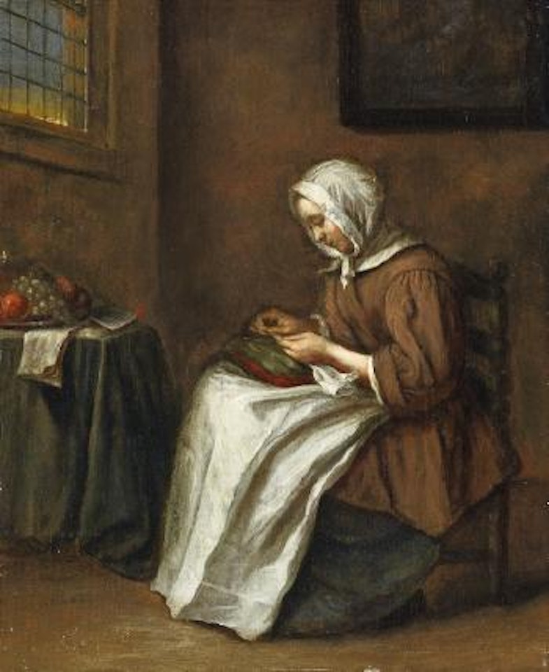 Junge Frau Beim Nähen by Netherlandish School