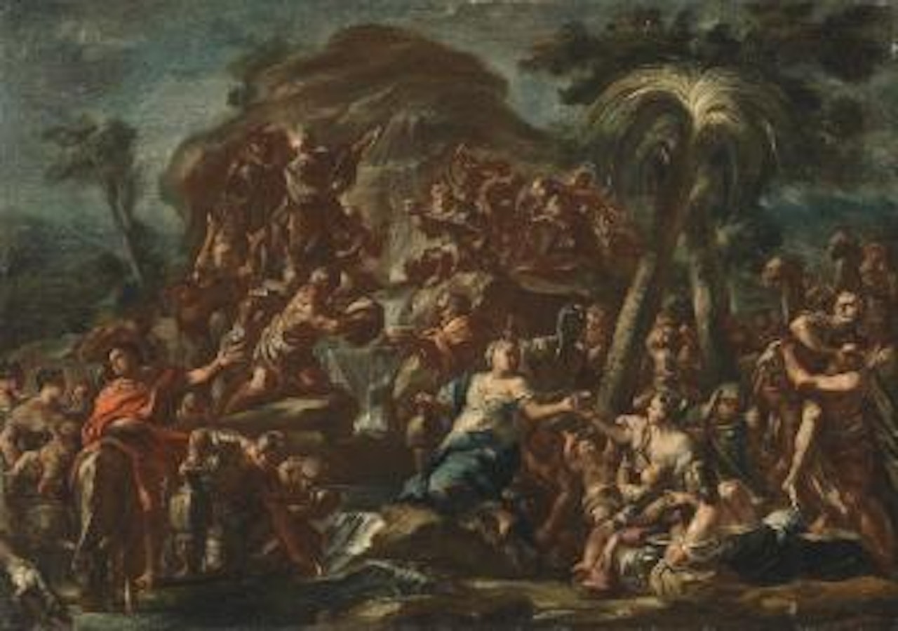 Moses Schlägt Wasser Aus Dem Felsen  Moses Teilt Das Rote Meer by Francesco Solimena