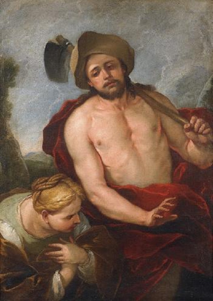 Christus Und Die Heilige Magdalena by Circle of Luca Giordano