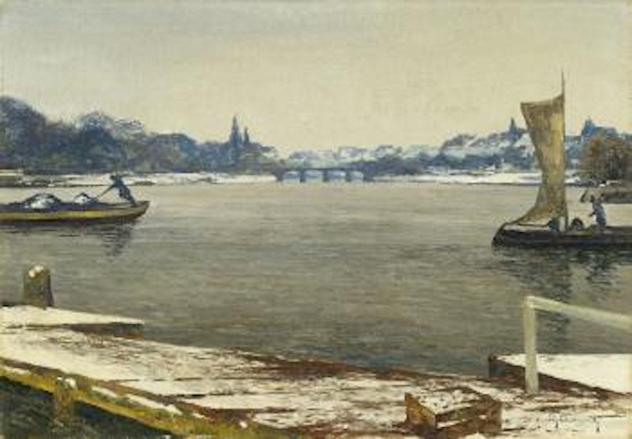 Rheinische Flusslandschaft by Max Clarenbach
