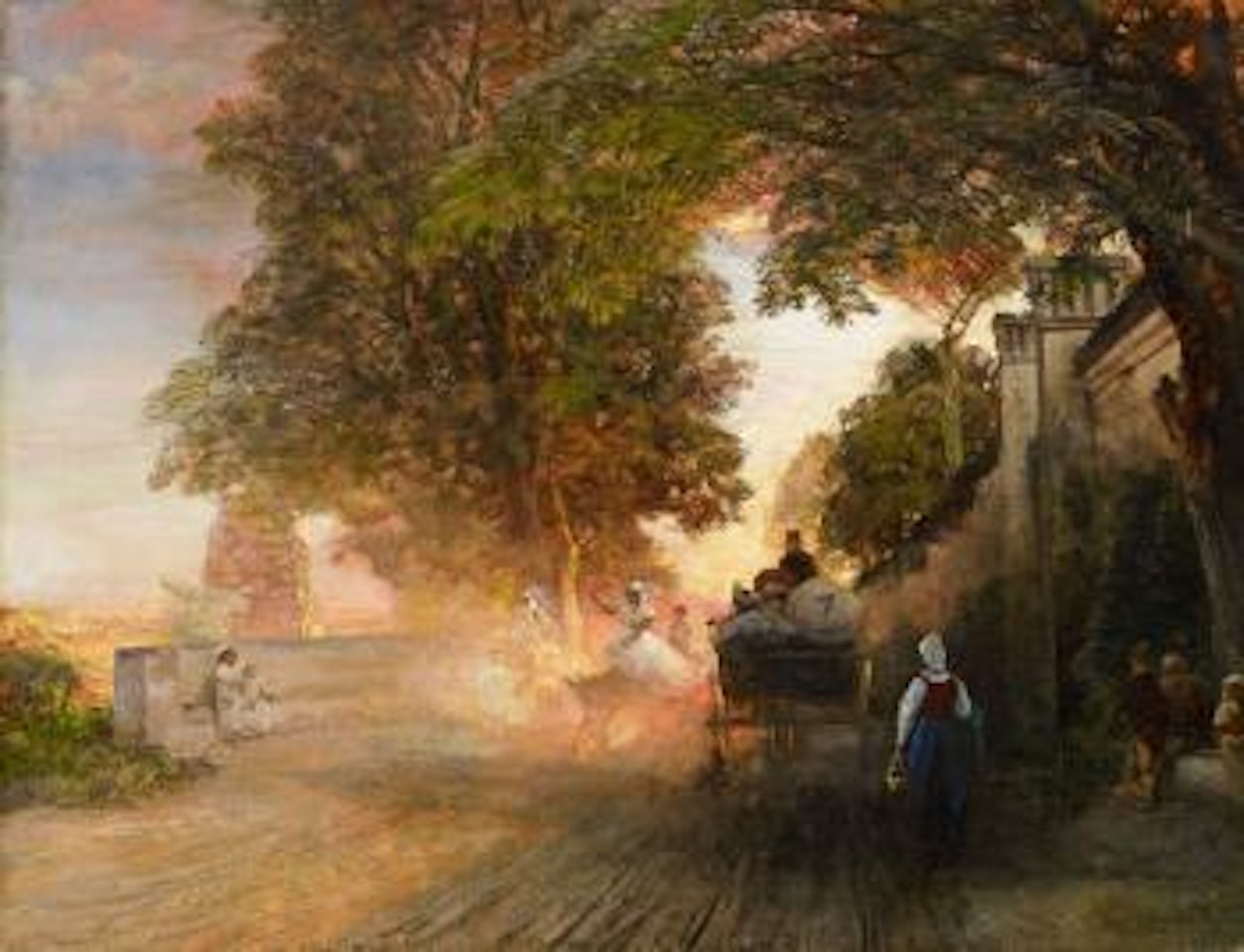 Die Vigna Barberini Auf Dem Palatin Im Abendlicht by Oswald Achenbach