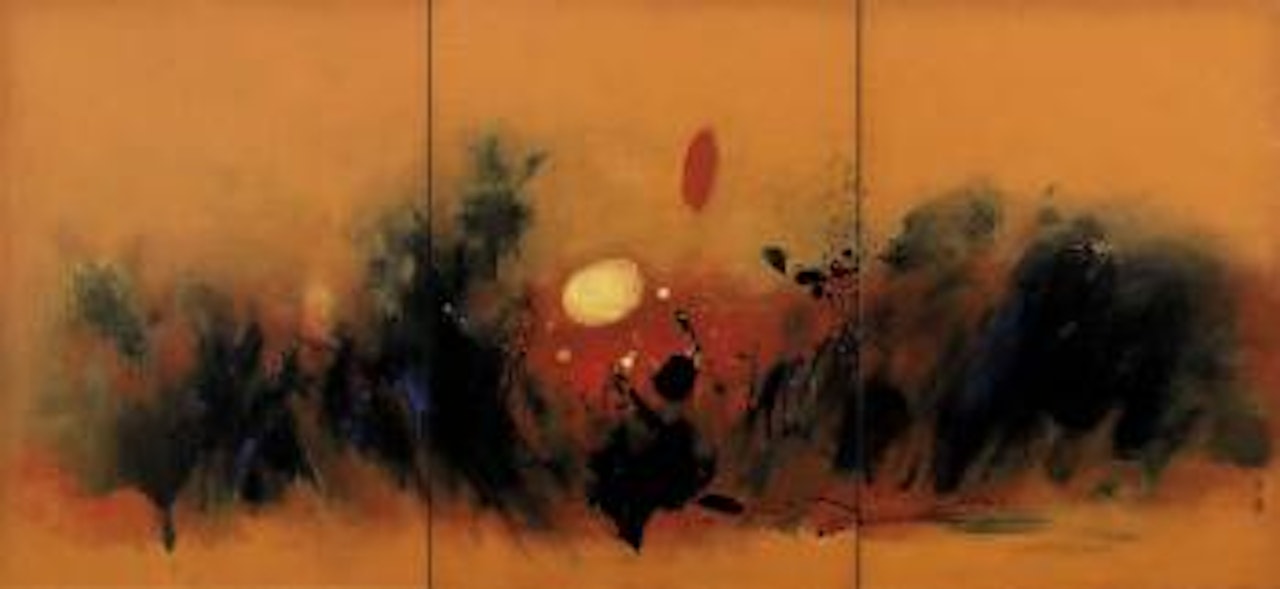 Abstract Triptych by Cheong Soo Pieng