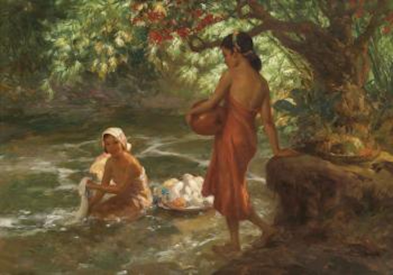Girls Washing in the River by Fernando Amorsolo