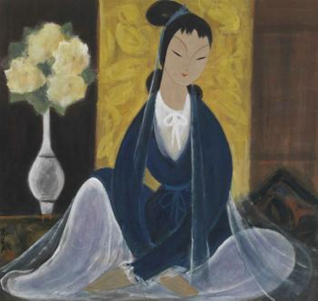 Lady in Blue Dress by Lin Fengmian