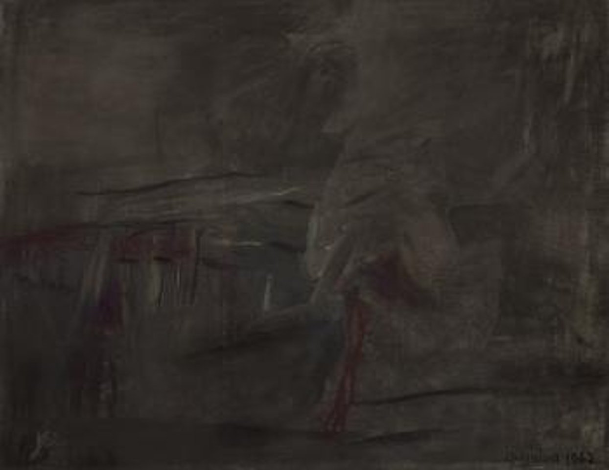 Figura nel paesaggio by Alfredo Chighine