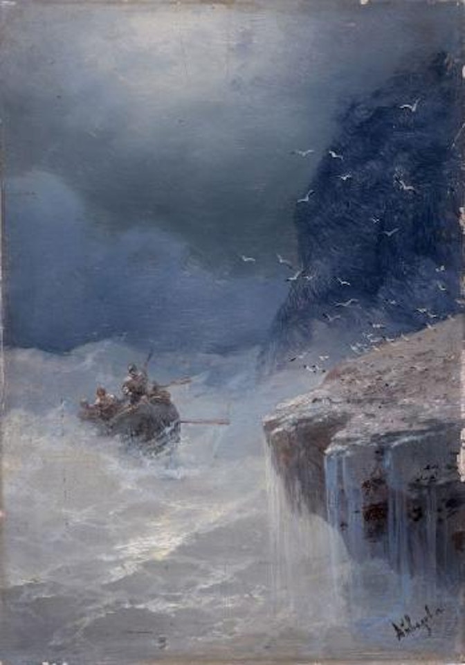 Barque dans la tempête by Ivan Konstantinovich Aivazovsky