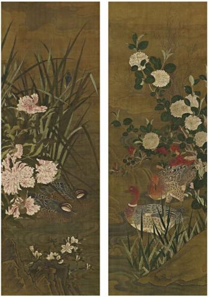 Mandarin Ducks and Flowers by Chinese School
