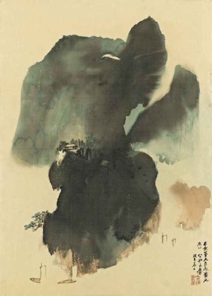 Sailing along River Tong by Zhang Daqian