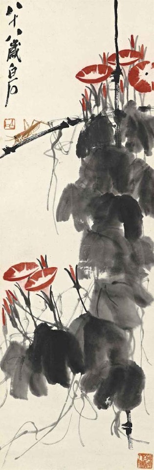 Morning Glories and Grasshopper by Qi Baishi