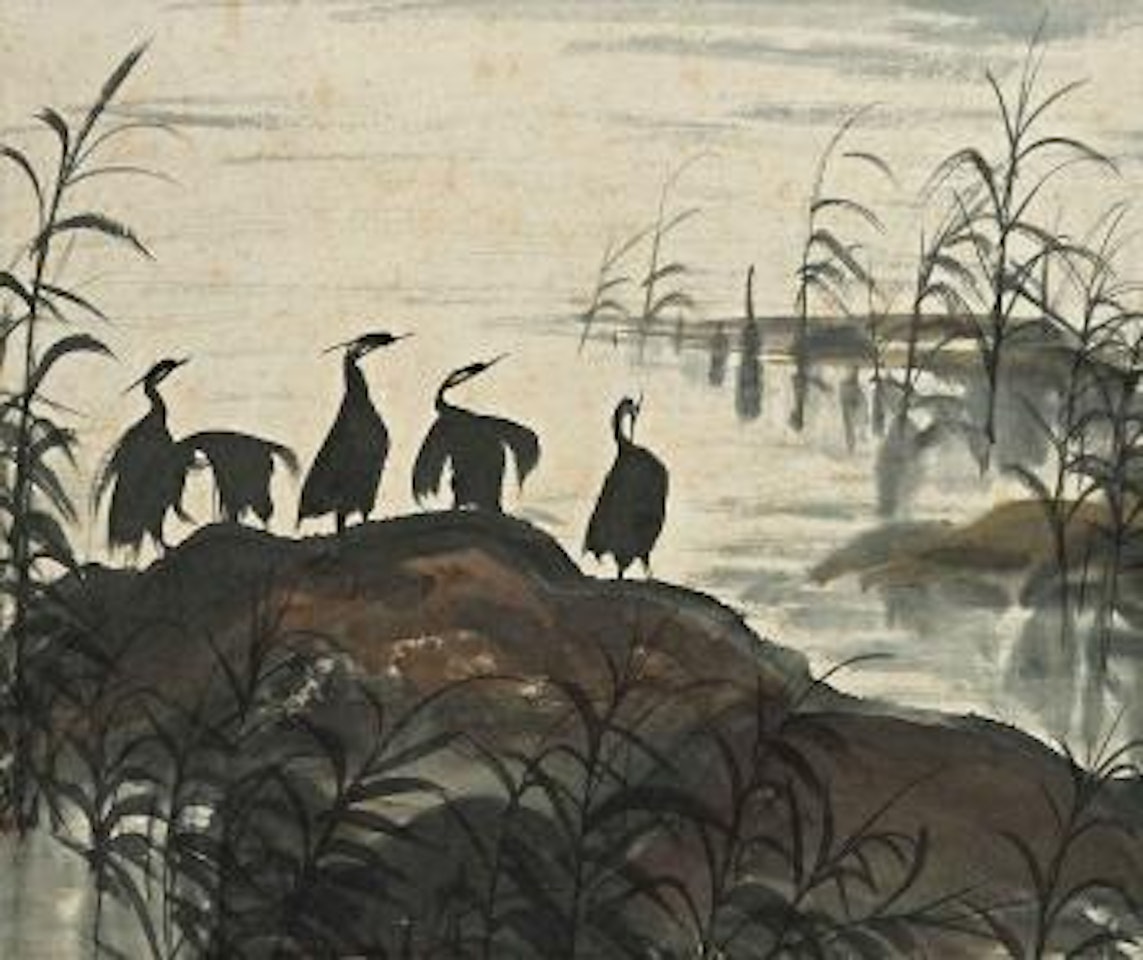 Reed and Cormorants by Lin Fengmian