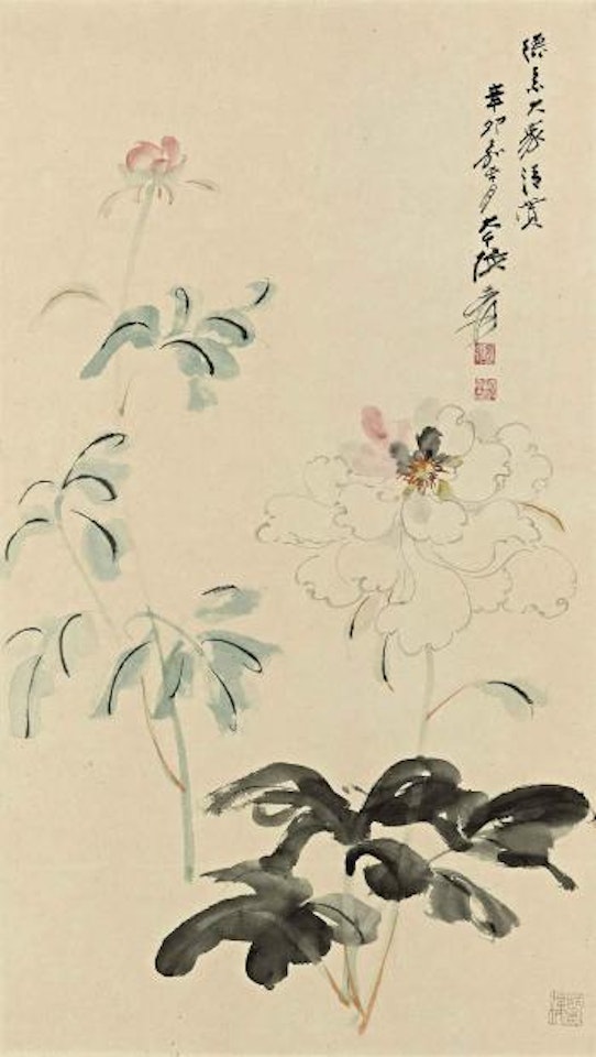 Peony by Zhang Daqian