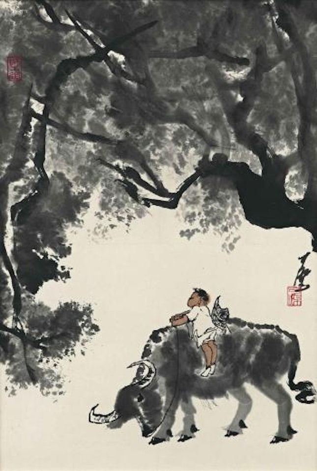 Boy and Buffalo by Li Keran