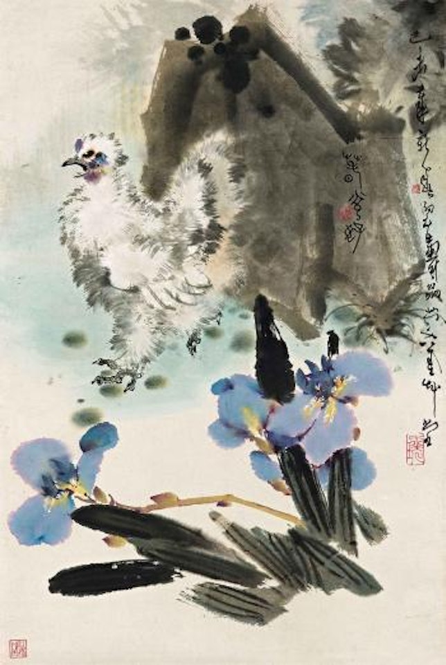 Chicken and Flowers by Zheng Naiguang