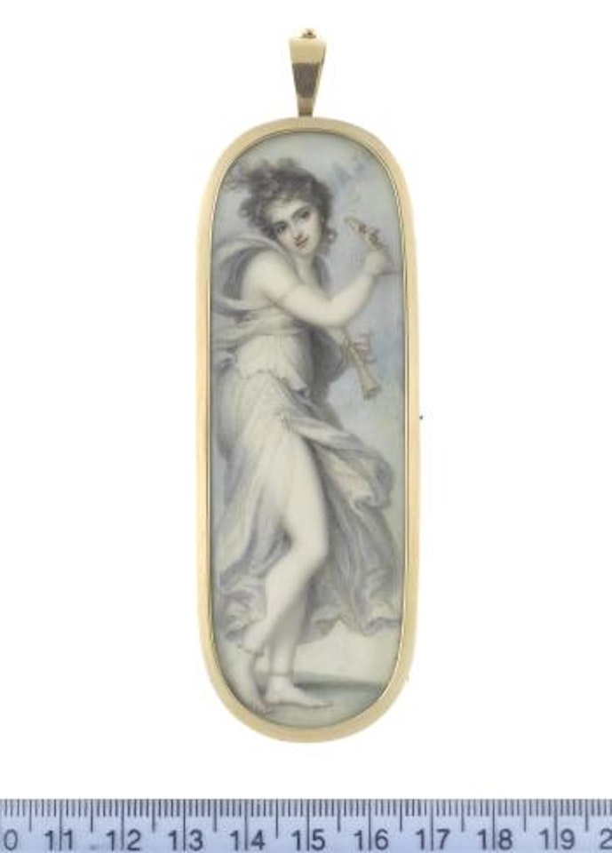 A rare portrait miniature of the Muse Thalia, goddess of comedy and pastoral poetry by Richard Cosway